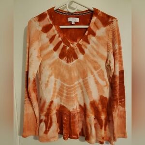 New Directions Tie-Dye Long Sleeve Thermal Top